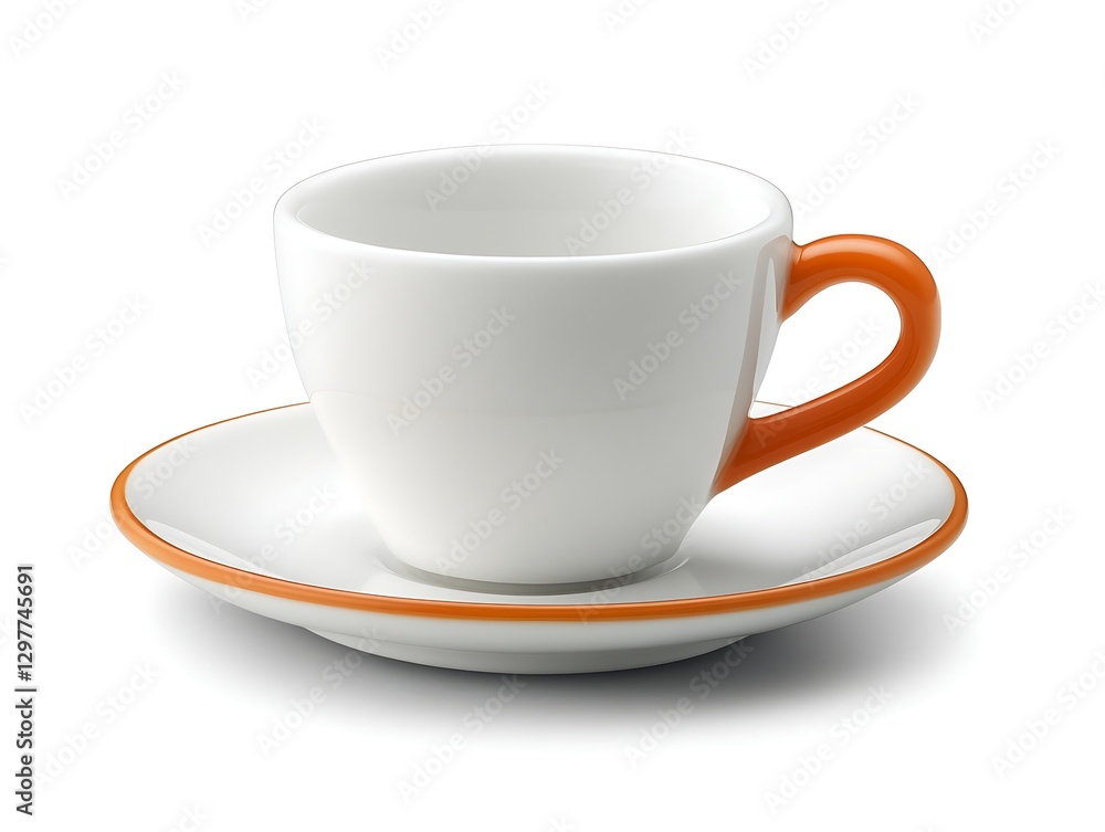 Fototapeta premium Coffee Cup on Saucer for Drink, Isolated Studio Shot