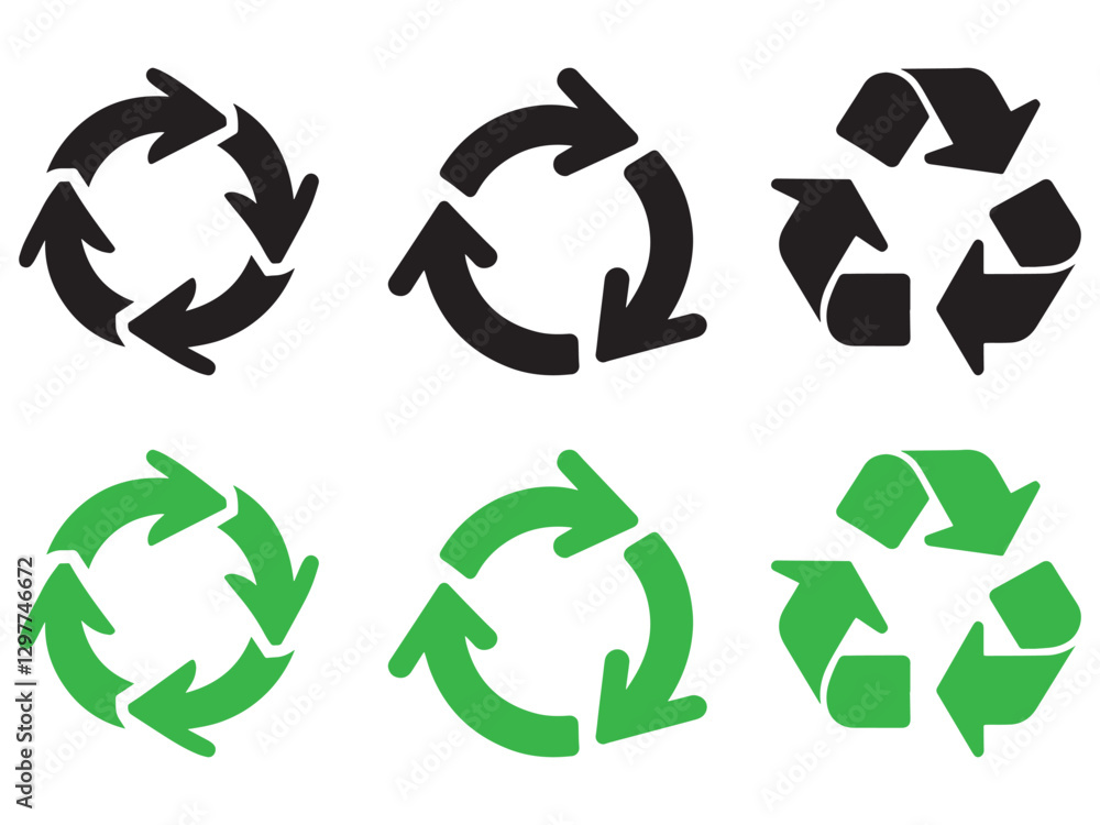 Obraz premium Multiple Recycle Signs