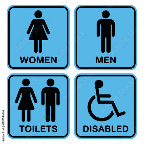 Wallpaper Mural Toilet Signs Set design Torontodigital.ca