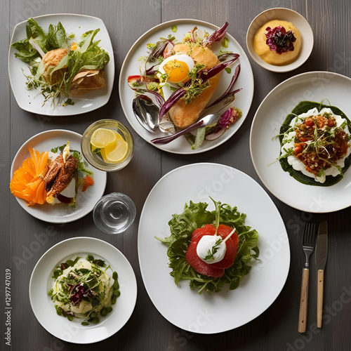 Contemporary food photography with professional plating
