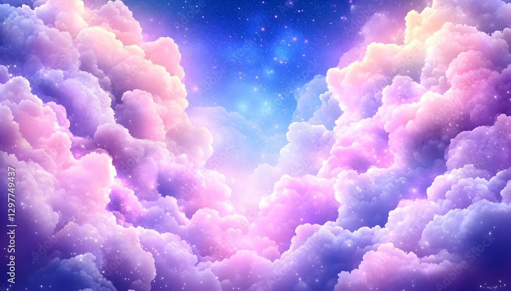 Dreamy cloudscape, celestial glow Dreamy cloudscape, celestial glow