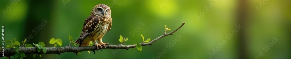 A delicate vine wraps around the owl's talons as it sits on a slender branch, owls, wildlife A delicate vine wraps around the owl's talons as it sits on a slender branch, owls, wildlife
