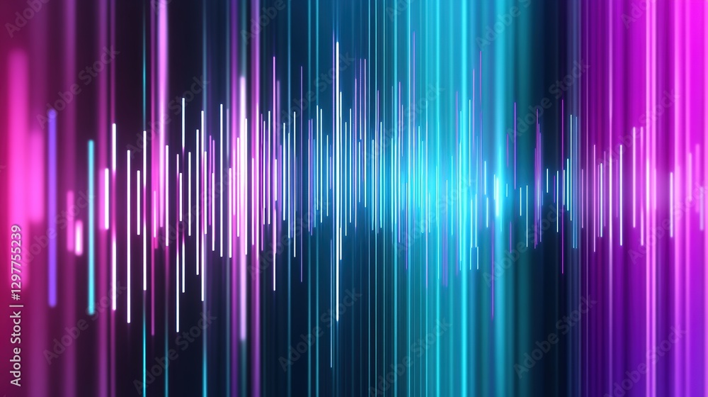 An abstract digital waveform design featuring vibrant cyan and blue hues, with precise vertical lines that represent sound visualization in electronic music. An abstract digital waveform design featuring vibrant cyan and blue hues, with precise vertical lines that represent sound visualization in electronic music.