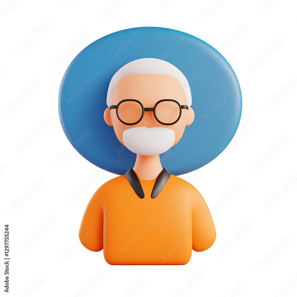 Elderly Portrait: A charming and stylized 3D illustration of a smiling senior man, his wisdom evident in his kind eyes and warm demeanor, inviting a sense of peace and approachability. Elderly Portrait: A charming and stylized 3D illustration of a smiling senior man, his wisdom evident in his kind eyes and warm demeanor, inviting a sense of peace and approachability.