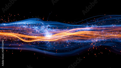 of bright electric sparks flying in all directions from a welding process 