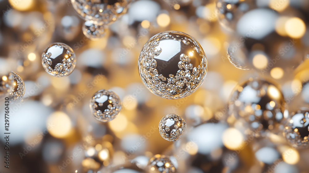 of tiny metallic spheres clustering together under the influence of magnetism of tiny metallic spheres clustering together under the influence of magnetism
