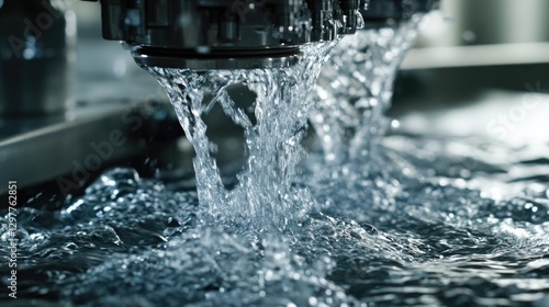 High-Speed Water Jet Cutting Process, A Close-Up of Precision Engineering