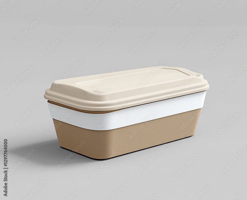 Eco friendly food container with lid, designed for takeout meals. This stylish and practical container is perfect for restaurants and food delivery services Eco friendly food container with lid, designed for takeout meals. This stylish and practical container is perfect for restaurants and food delivery services