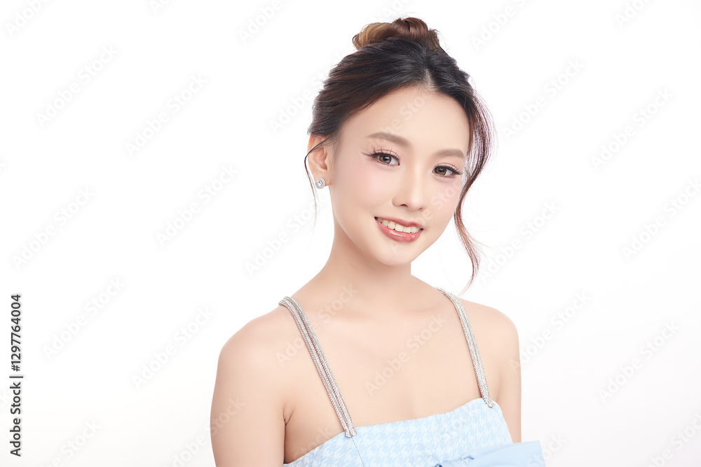 Beautiful young asian woman with clean fresh skin on white background, Face care, Facial treatment, Cosmetology, beauty and spa, Asian women portrait. Beautiful young asian woman with clean fresh skin on white background, Face care, Facial treatment, Cosmetology, beauty and spa, Asian women portrait.