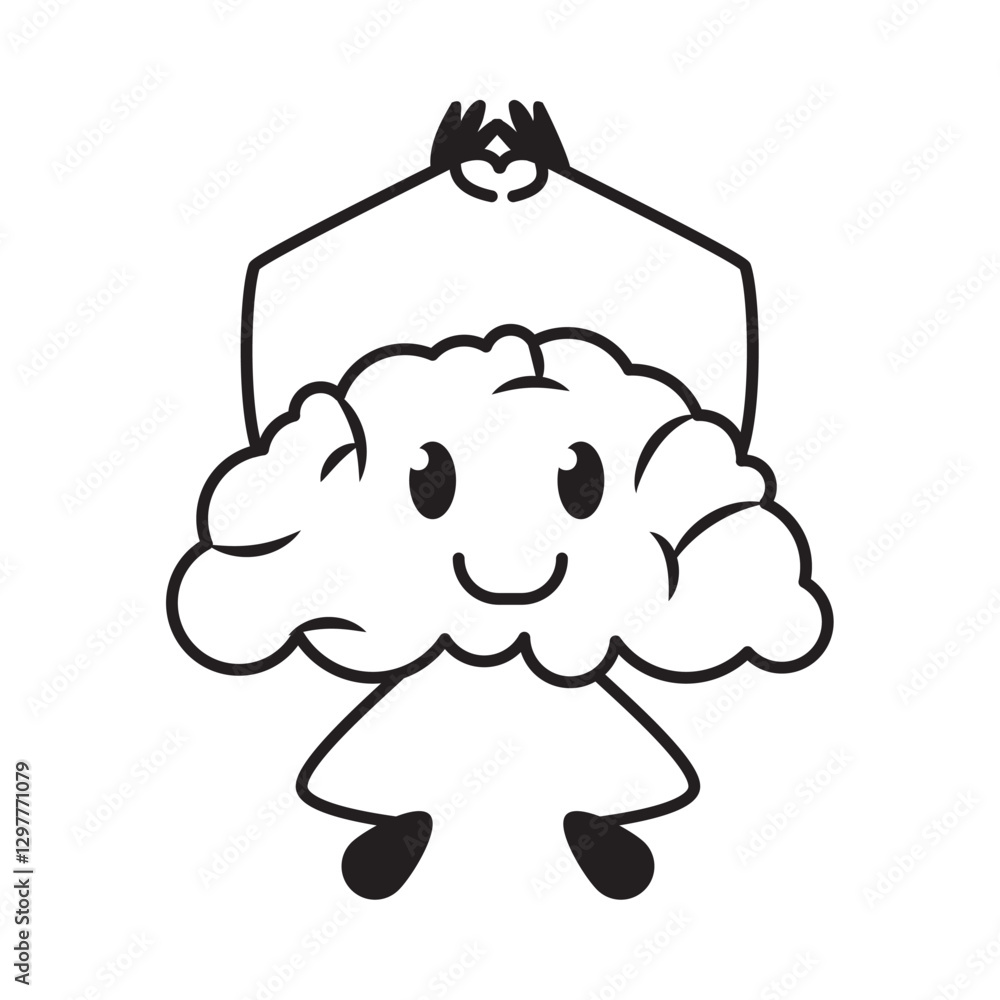 Happy Mind Brain with Happy Face Happy Mind Brain with Happy Face