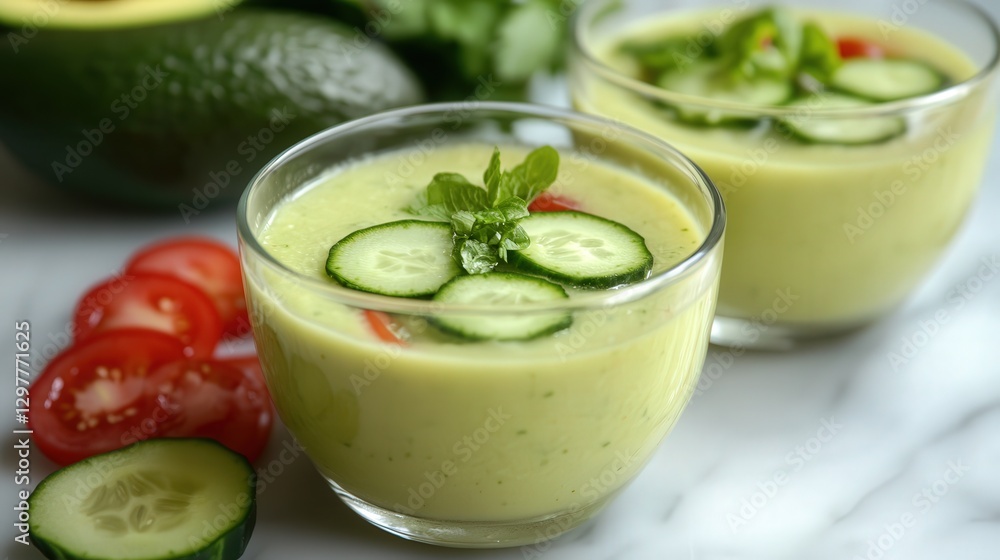 light and refreshing cucumber and avocado gazpacho