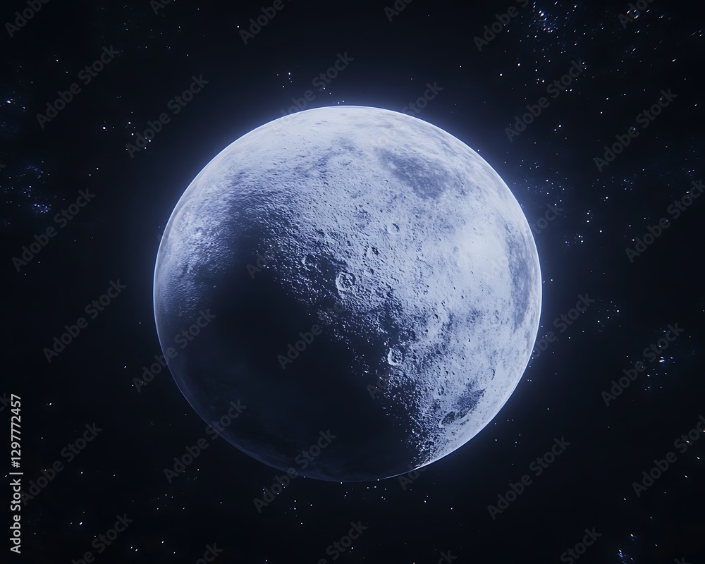 Fototapeta premium Moon space night celestial background