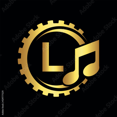 Industrial Logo combine with letter L vector template