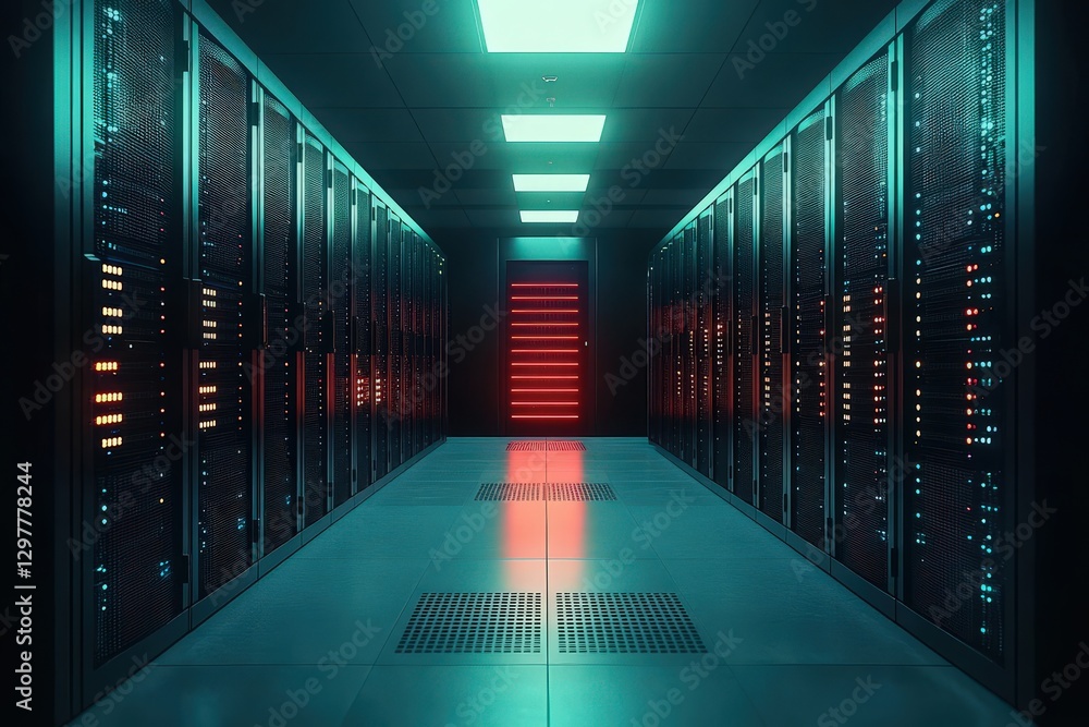 Fototapeta premium Innovative technologies are transforming data centers into secure digital environments.