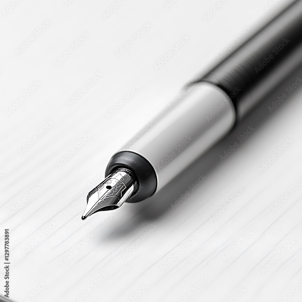 Fountain pen on notebook paper Fountain pen on notebook paper