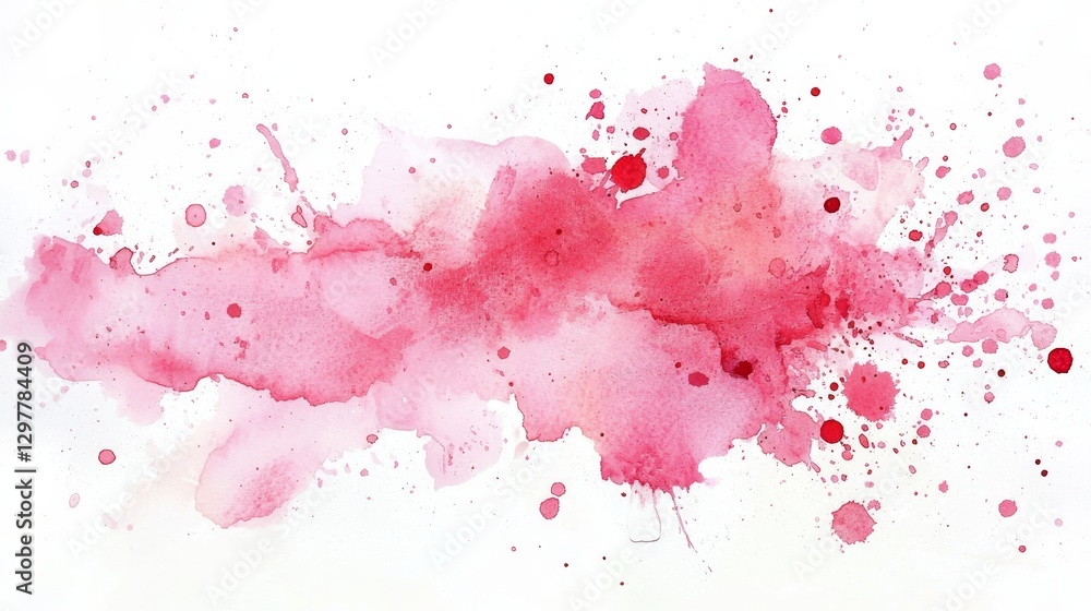 Obraz premium Vivid pink paint creates an eye-catching burst on a clean white surface.
