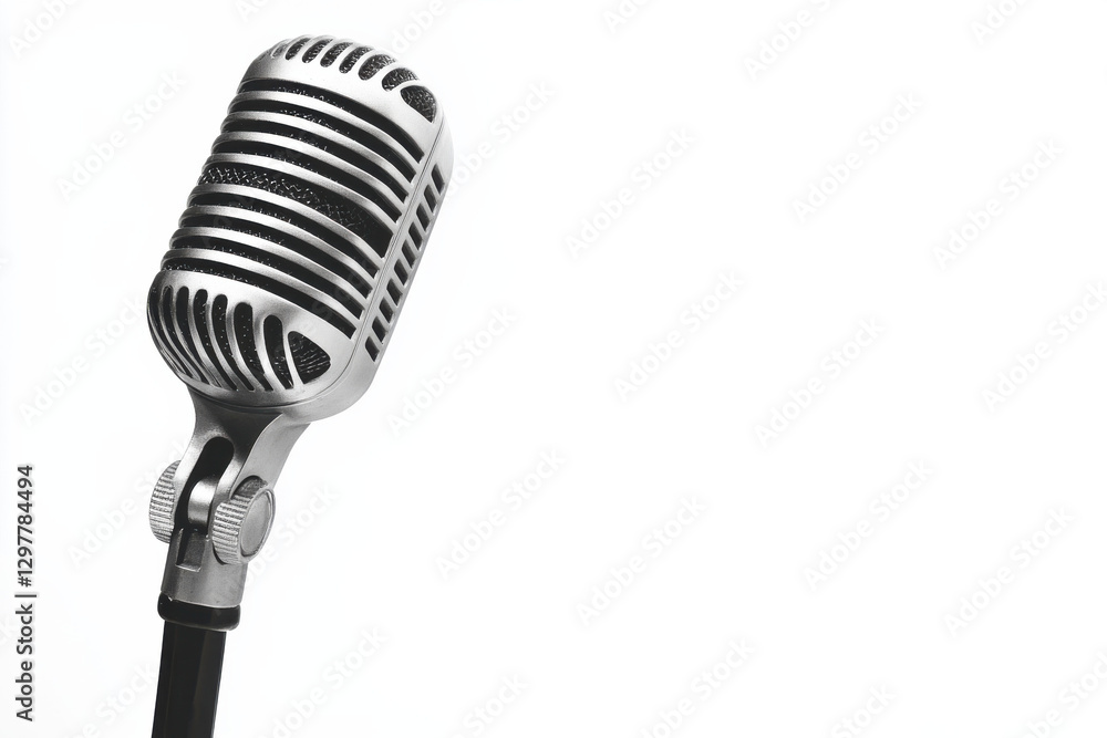 Fototapeta premium Microphone with clipping path isolated on white