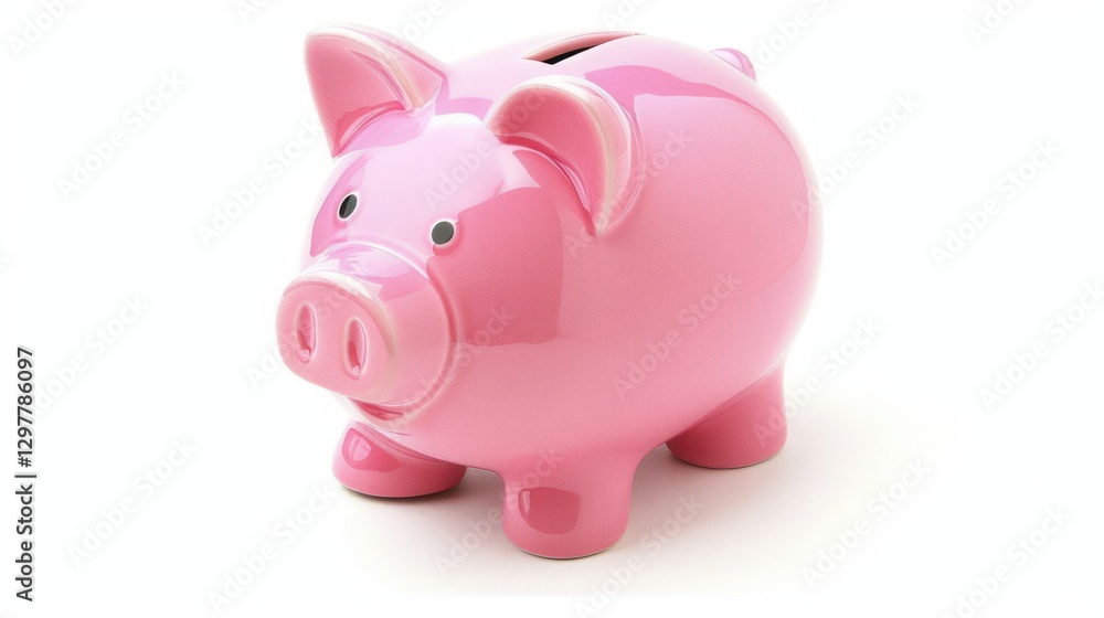 3d rendering a cute pink piggy bank standing on white background. AI generated image 3d rendering a cute pink piggy bank standing on white background. AI generated image