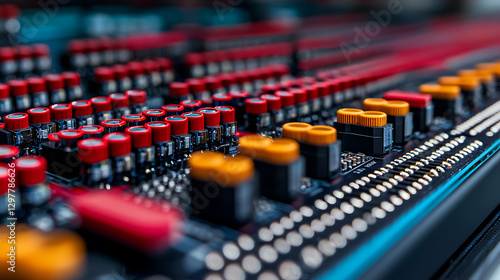 Industrial scale battery production techniques global manufacturing hub technology focused content high-tech environment close-up viewpoint energy innovation concept