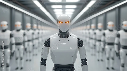 Wallpaper Mural Automation revolution ai-driven production line manufacturing high-capacity robotics industrial facility futuristic perspective efficiency concepts Torontodigital.ca