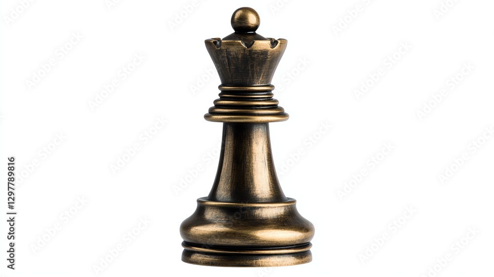Bronze chess king piece on a white isolated background. Bronze chess king piece on a white isolated background.