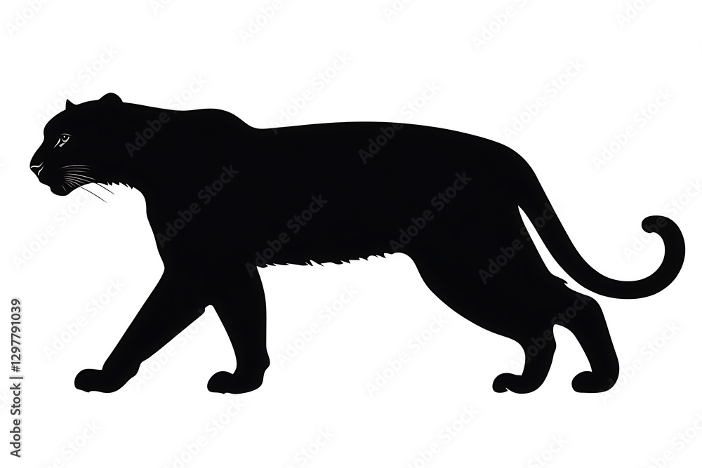 Black panther silhouette walking Black panther silhouette walking