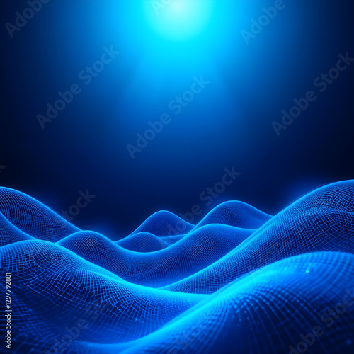 Sleek Blue Digital Gradient with Abstract Tech Patterns – High-Tech Design