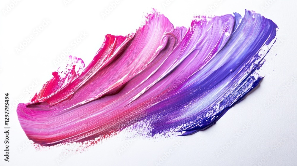 A brush stroke of paint with a pink, purple and blue hue A brush stroke of paint with a pink, purple and blue hue
