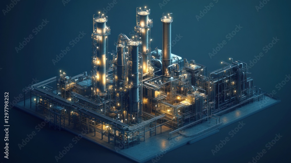 Fototapeta premium Industrial Complex: A Modern Architectural Marvel