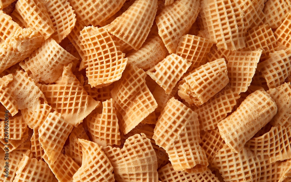 a group of waffle cones