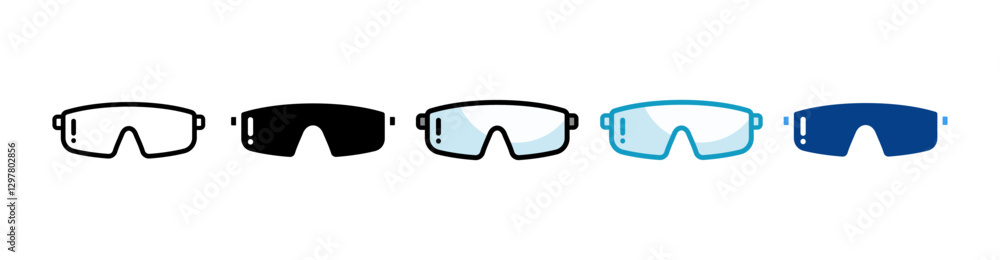 Safety Glasses Icon Set Multiple Style Collection Safety Glasses Icon Set Multiple Style Collection