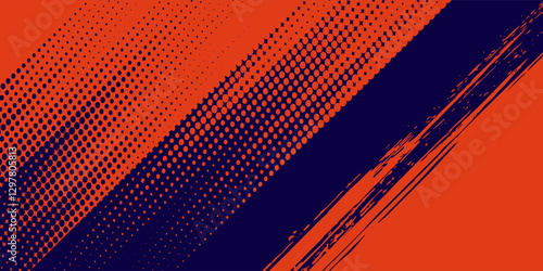 Abstract speed lines style orange color halftone banner design template modern arts