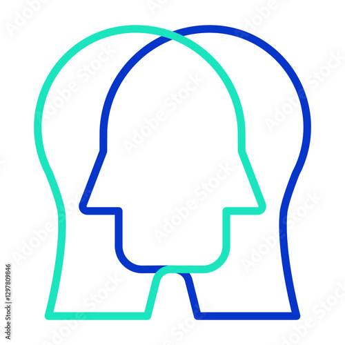Public relation outline dual color icon