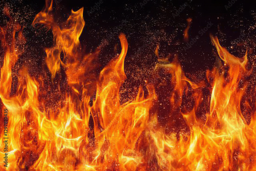 Obraz premium Fire on a black background