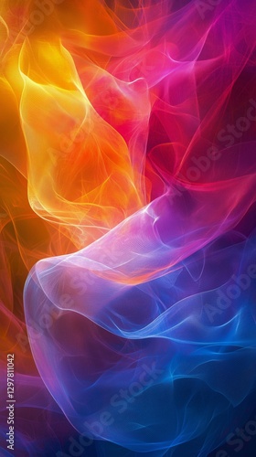 Colorful Abstract Swirls of Light and Energy Create a Vibrant Display of Move...