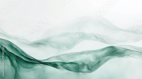 Wallpaper Mural Abstract ethereal waves in shades of aquamarine and verdant hues Torontodigital.ca