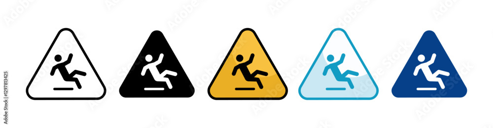 Slippery Floor Icon Set Multiple Style Collection Slippery Floor Icon Set Multiple Style Collection