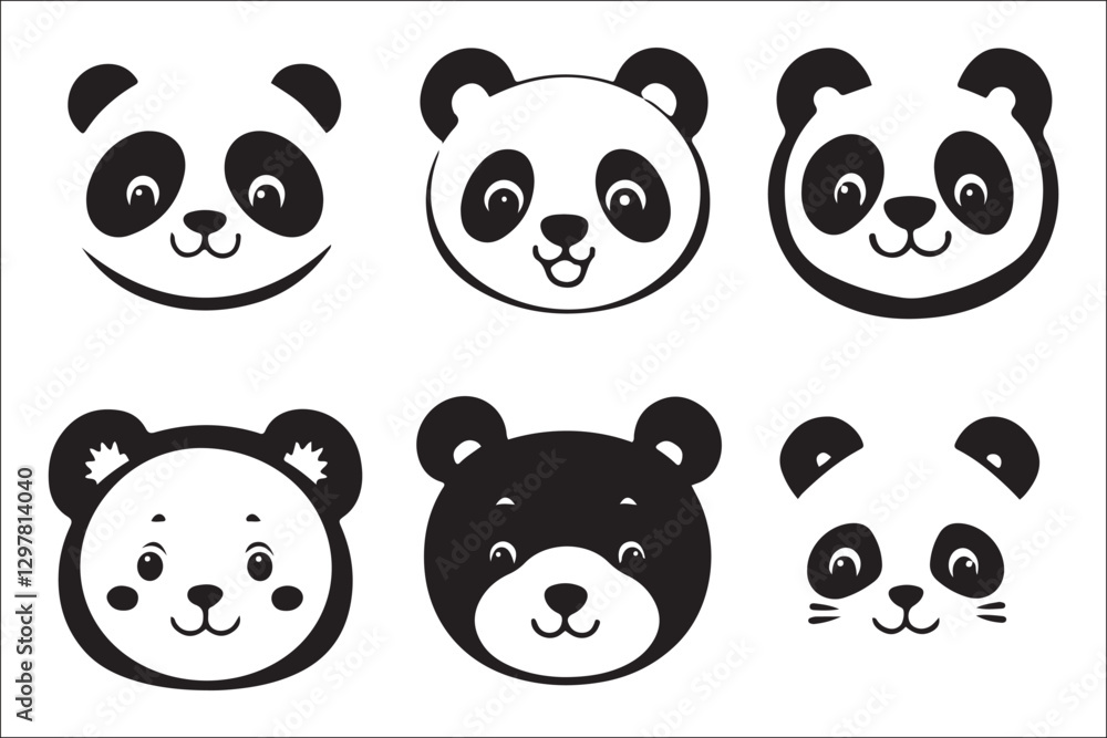 Fototapeta premium Cute seamless pattern with cartoon pandas teddy bears hearts and love design