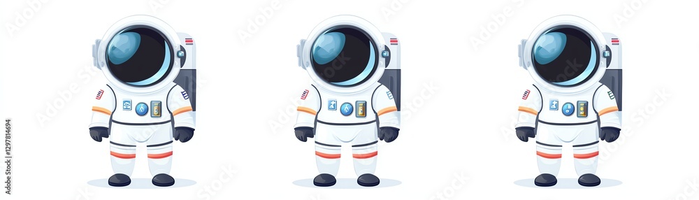 Astronaut illustration, white isolate background Astronaut illustration, white isolate background