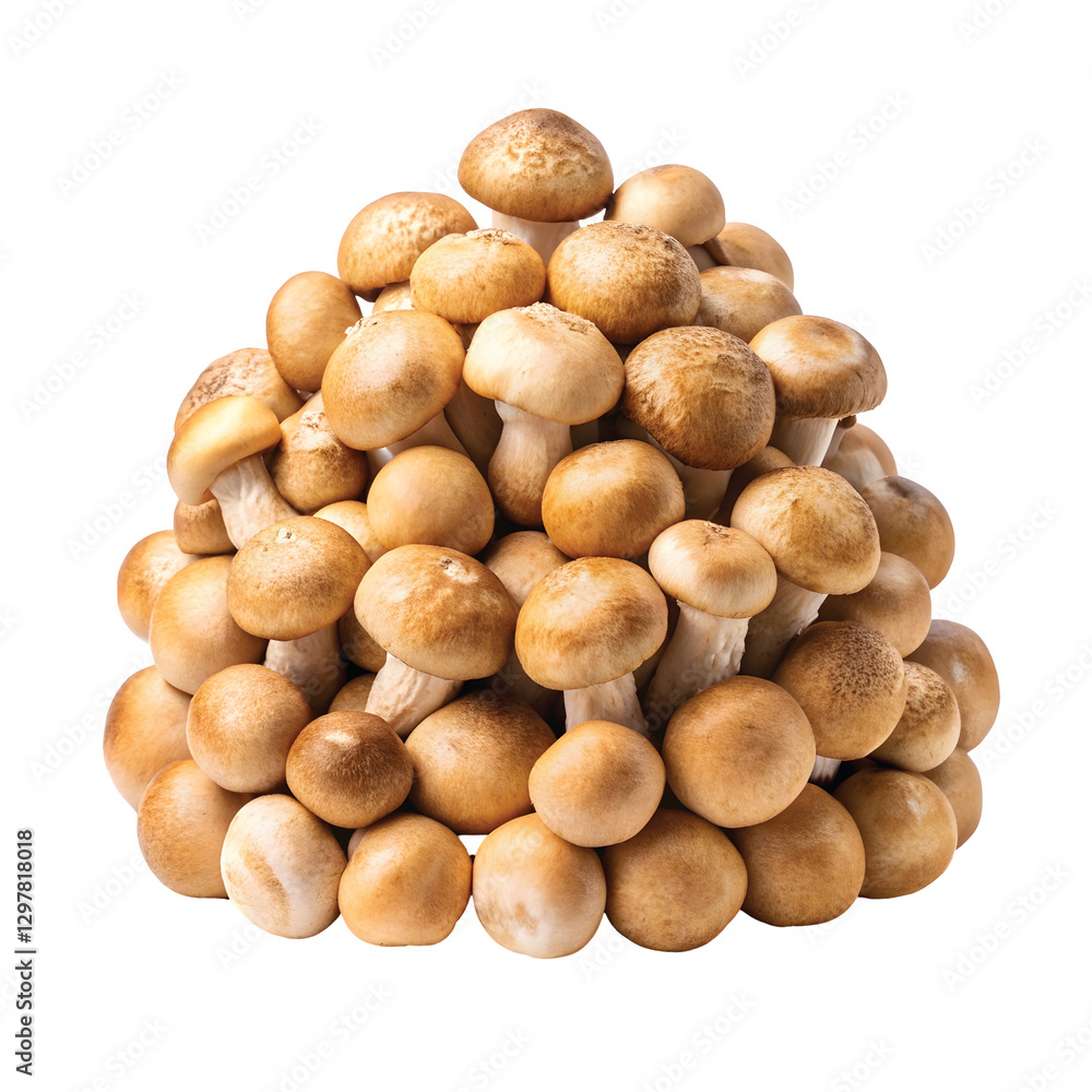 Stacked Straw Mushrooms Piled Up in a Neat Tall Heap, PNG file for mock-up. Stacked Straw Mushrooms Piled Up in a Neat Tall Heap, PNG file for mock-up.
