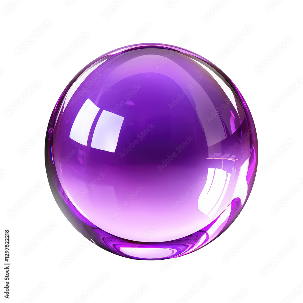 Obraz premium purple crystal ball isoleted on transparent background