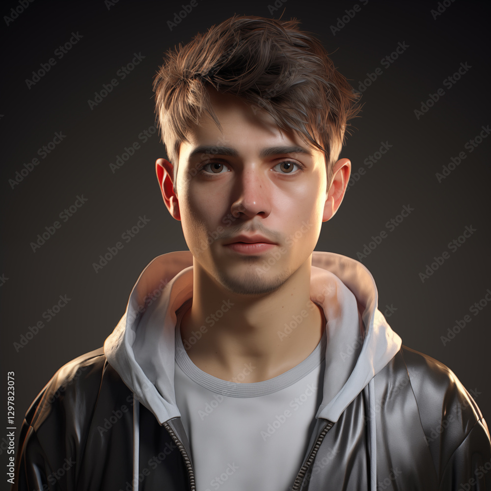 Obraz premium High-quality 3D rendered avatar of a male character