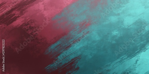 Abstract Textured Background with Dynamic Teal and Burgundy Brushstrokes A Modern Artistic Gradient Design in Various Hues and Shades of Colors