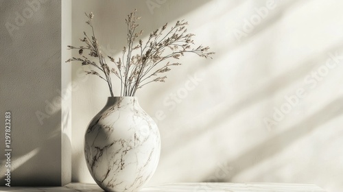 A luxurious marble vase with a smooth matte finish, adding elegance to a minimalist decor