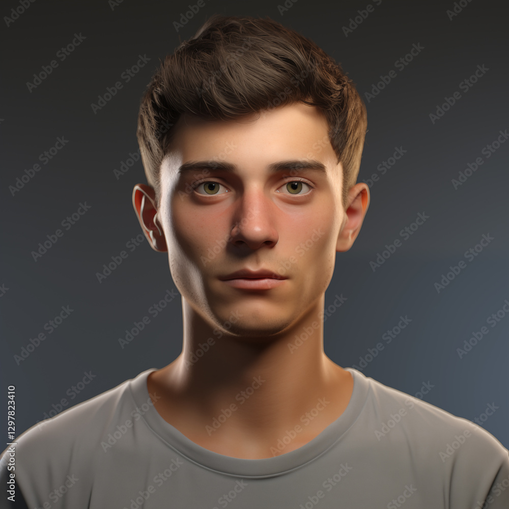 High-quality 3D rendered avatar of a male character High-quality 3D rendered avatar of a male character
