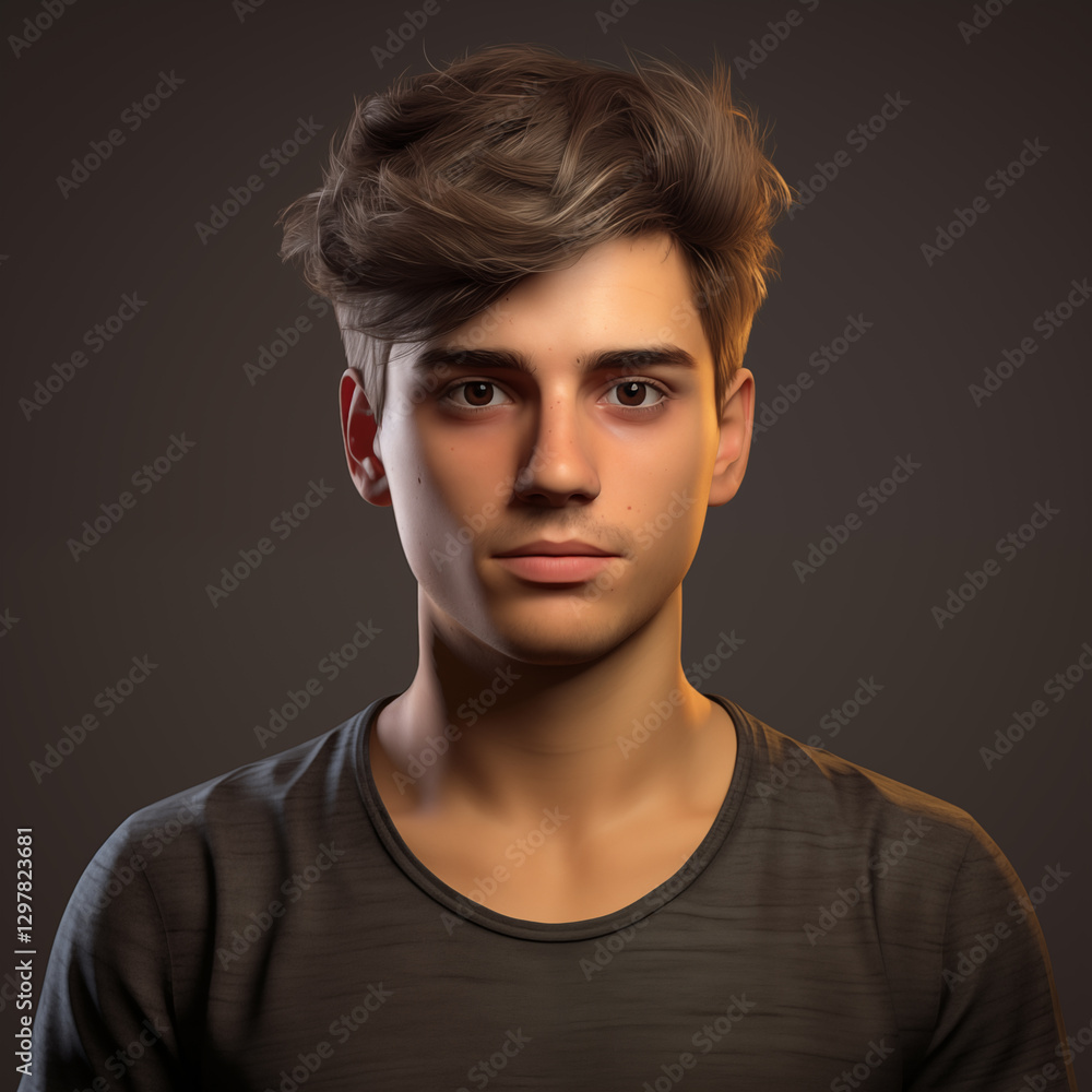 High-quality 3D rendered avatar of a male character High-quality 3D rendered avatar of a male character