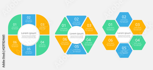 Vector Infographic Templates Set. Pie Chart with Place for Your Data. 