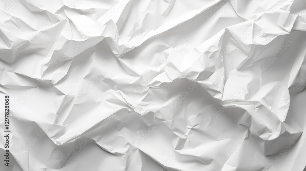 Creased white paper with folds and wrinkles as a textured background for posters. Creased white paper with folds and wrinkles as a textured background for posters.