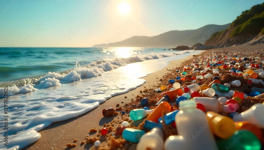 Piles of plastic waste, waste that is difficult to decompose. Illustration of a campaign to stop the use of plastic waste Piles of plastic waste, waste that is difficult to decompose. Illustration of a campaign to stop the use of plastic waste
