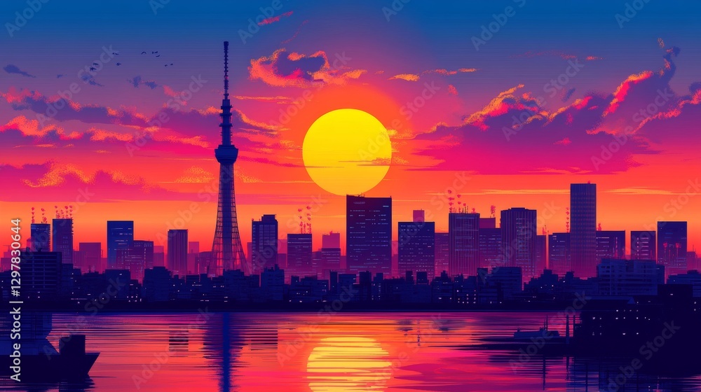 Explore iconic landmarks of Japan with this beautiful vector illustration. Explore iconic landmarks of Japan with this beautiful vector illustration.